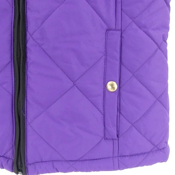 Lauren Ralph Lauren Purple Quilted Puffer Vest Full Zip Sleeveless Womens Small - Picture 4 of 10